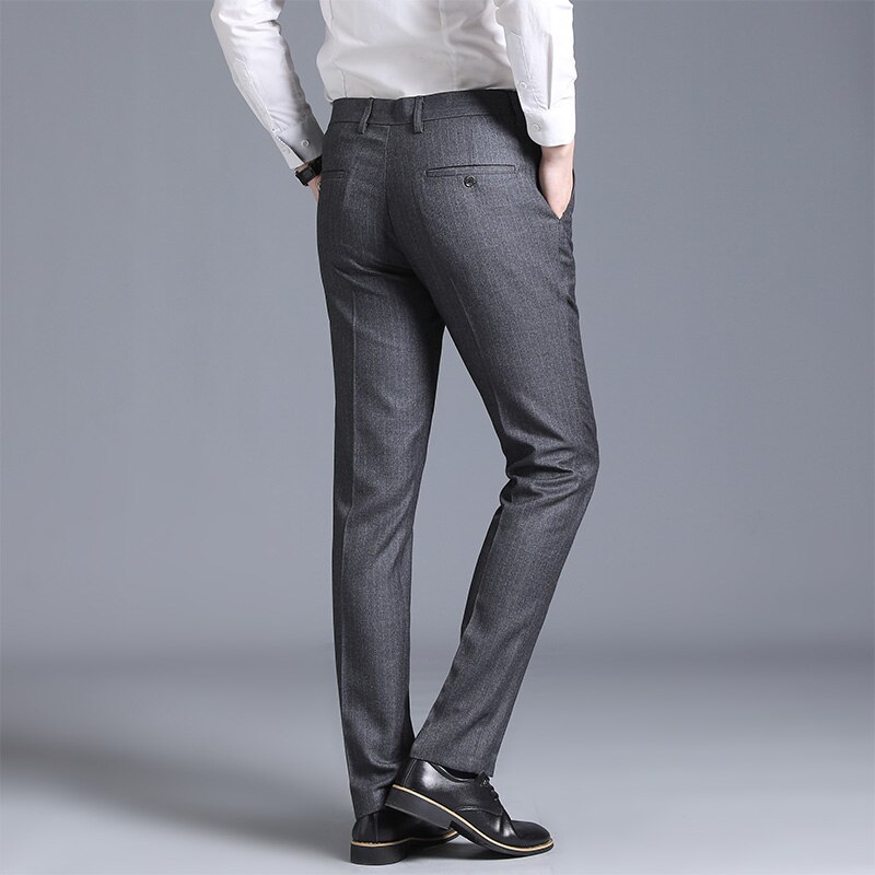 Hommes Slim Fit costume Pantalon formel mariage affaires Pantalon droit homme Pantalon gris bureau robe Pantalon hommes Pantalon Hombre 29-38