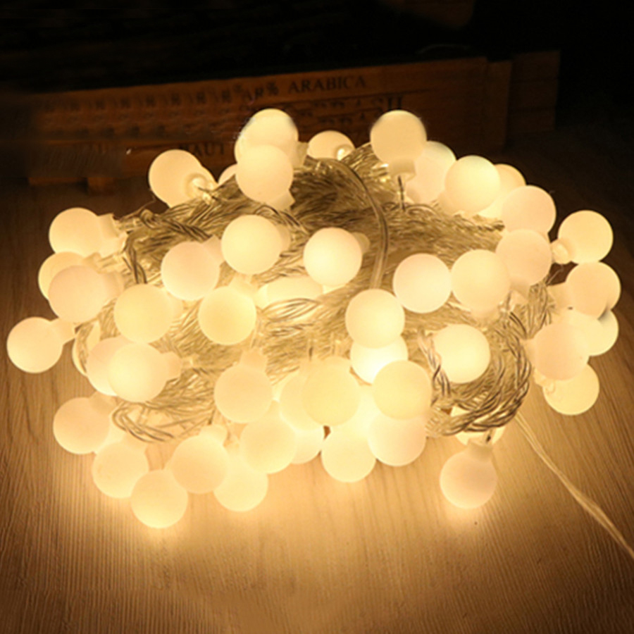Thrisdar 100M 800 LED Globe Ball Fairy String Light Garland Outdoor Kerstboom Thuis Bruiloft Festoen Ball String licht: Warm White / 20M 200LED