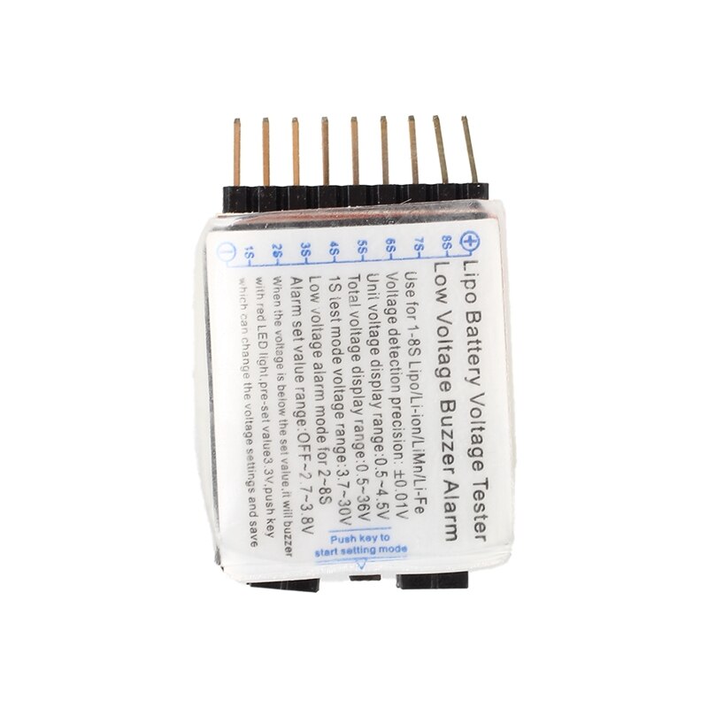 1S-8S Lipo Battery Low Voltage Tester Test Voltmetre Test Monitor Zoemer Alarm Indicator