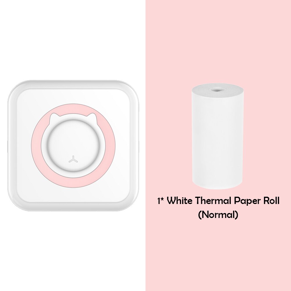 C15 Pocket Thermal Printer Portable Mini Wireless BT Connect 200dpi Photo Label Memo Wrong Question Printing: Pink A