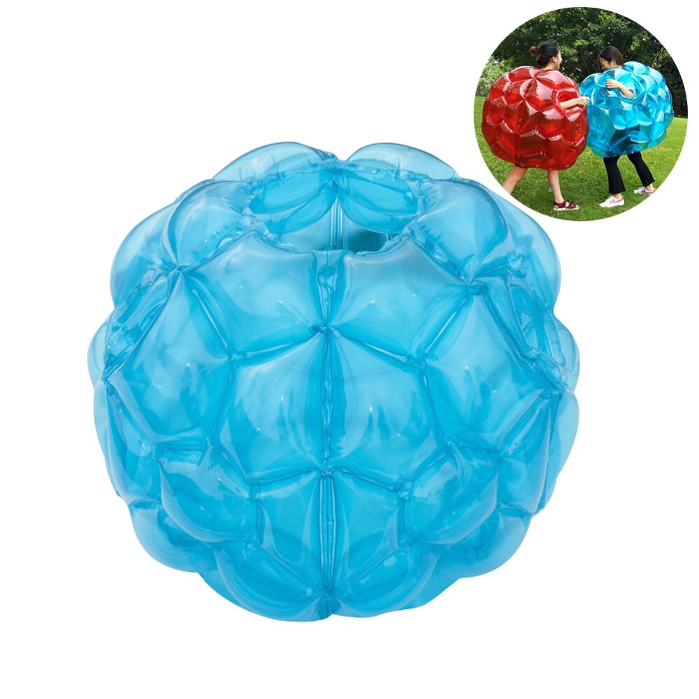 1pc 60*60cm gonflable PVC pare-chocs corps Zorbing Zorb bulle football pour enfants enfants adultes (bleu Transparent)