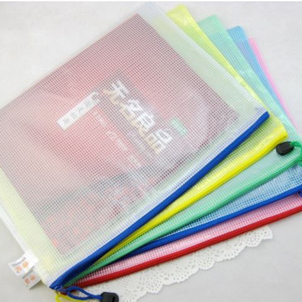 A3/a4/a5/a6/b4/b5/b6 rutnät transparent dokumentpåse pvc blixtlås papperspåse arkivering produkter väska
