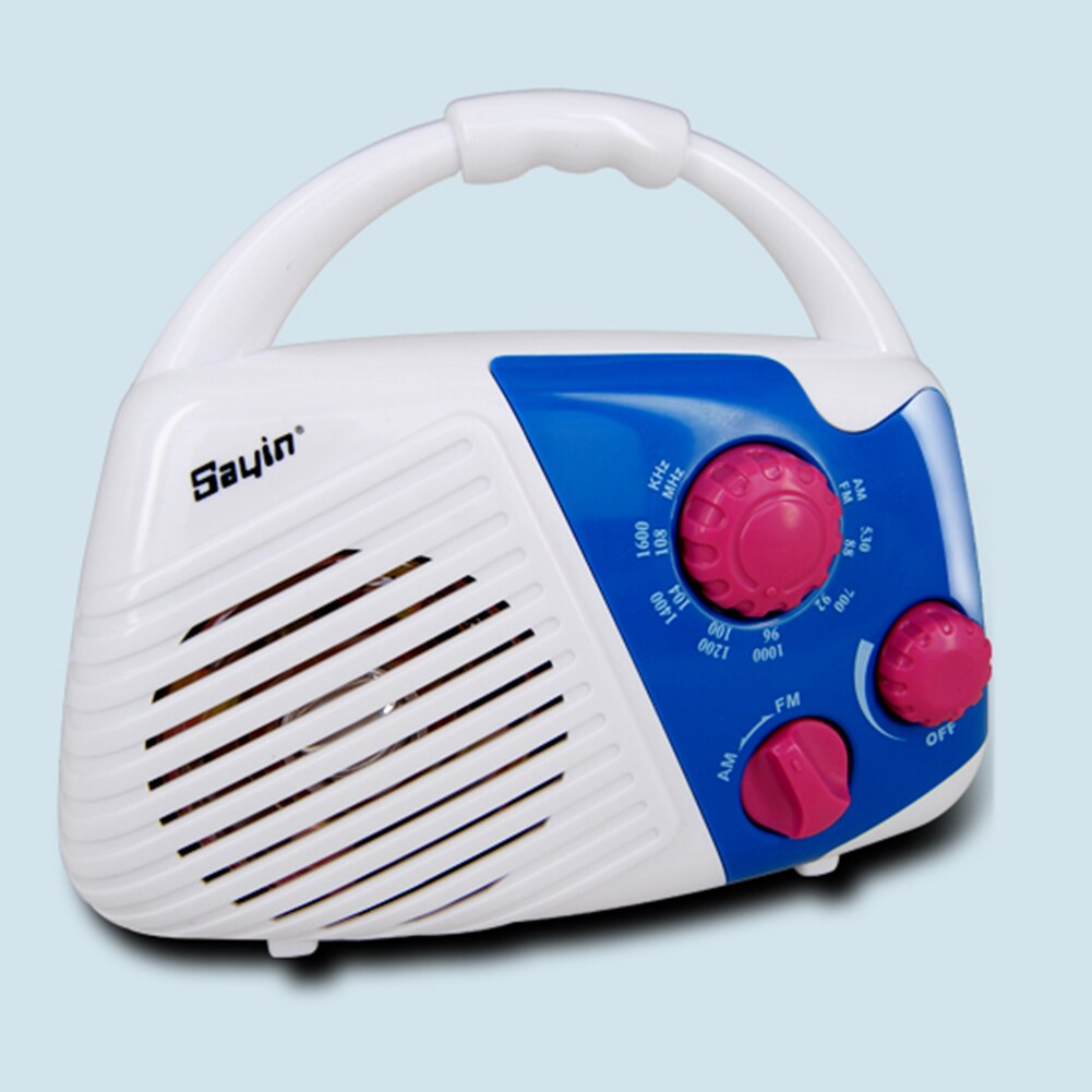 Opknoping Waterdichte Muziek Knop Insteekkaart Douche Radio Speaker Am Fm Mini Top Handvat Verstelbare Volume Batterij Aangedreven Badkamer