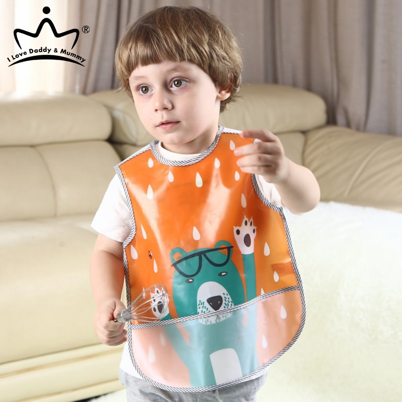 Waterdichte Baby Slabbetjes Leuke Cartoon Dieren Baby Meisje Jongen Bib Verstelbare Mouwloze Voeden Slabbetjes Kinderen Burp Doeken