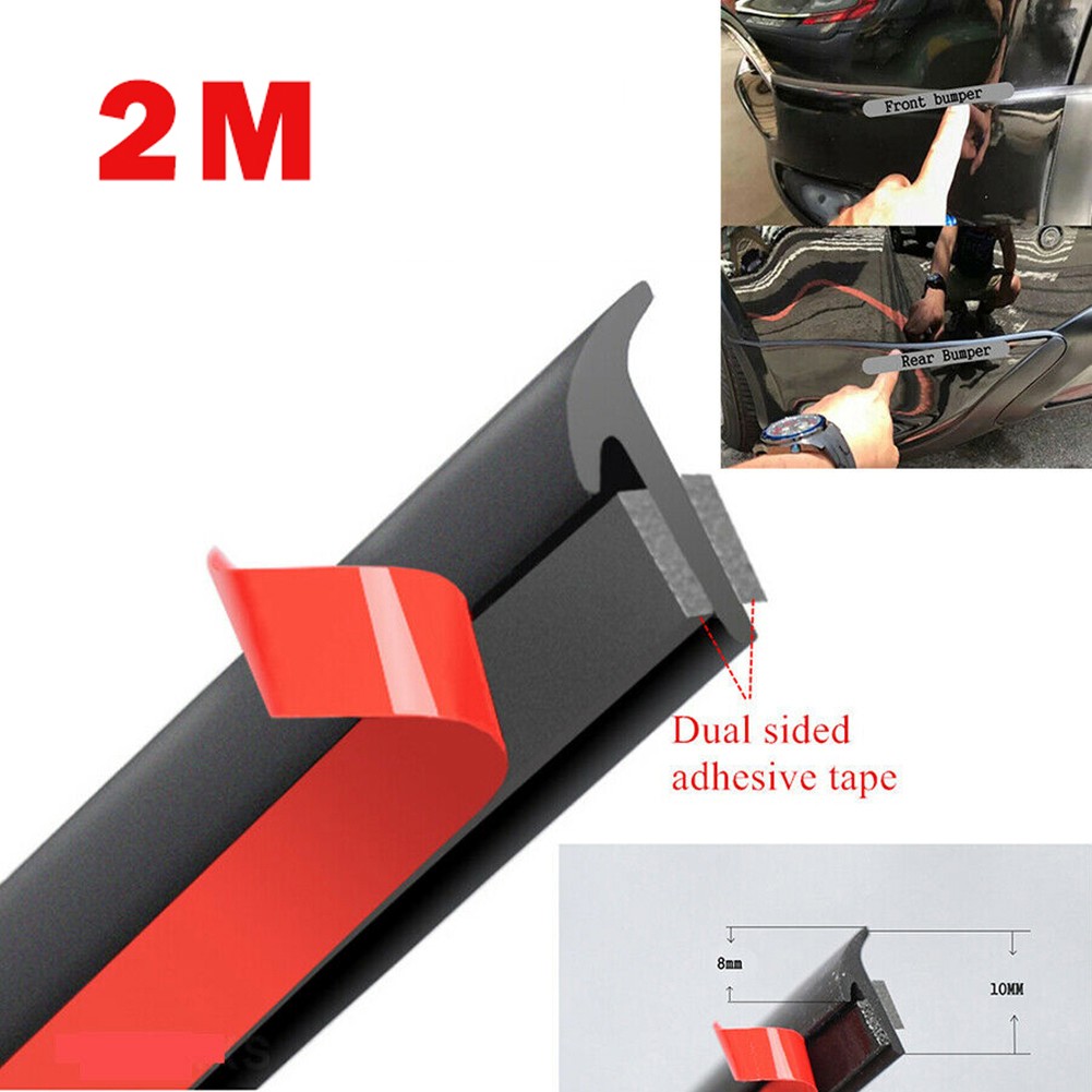 2/4M Auto Rubber Afdichting Strip T-Type Afdichting Rand Gap Strips Voor Voorbumper Zijrok Spatbord Weerbestendige Rand Trim 8Mm X 10Mm
