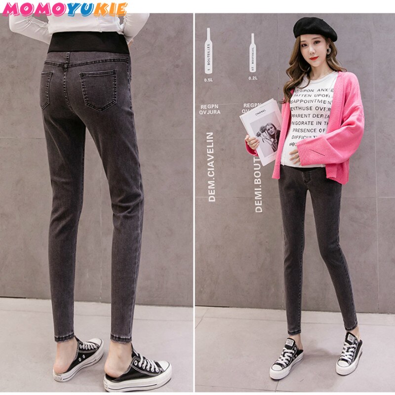 Taille élastique jean Stretch pour femmes enceintes pantalon de maternité jean moulant allaitement vetement grossesse jean abdominaux enceinte