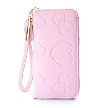 Portemonnees Vrouwen Bank/Id/Credit Card Wallet Vrouwen Rood/Zwart/Bruin/Blauw dames Portemonnee Rits Mobiel Tassen Voor Vrouwen: Roze