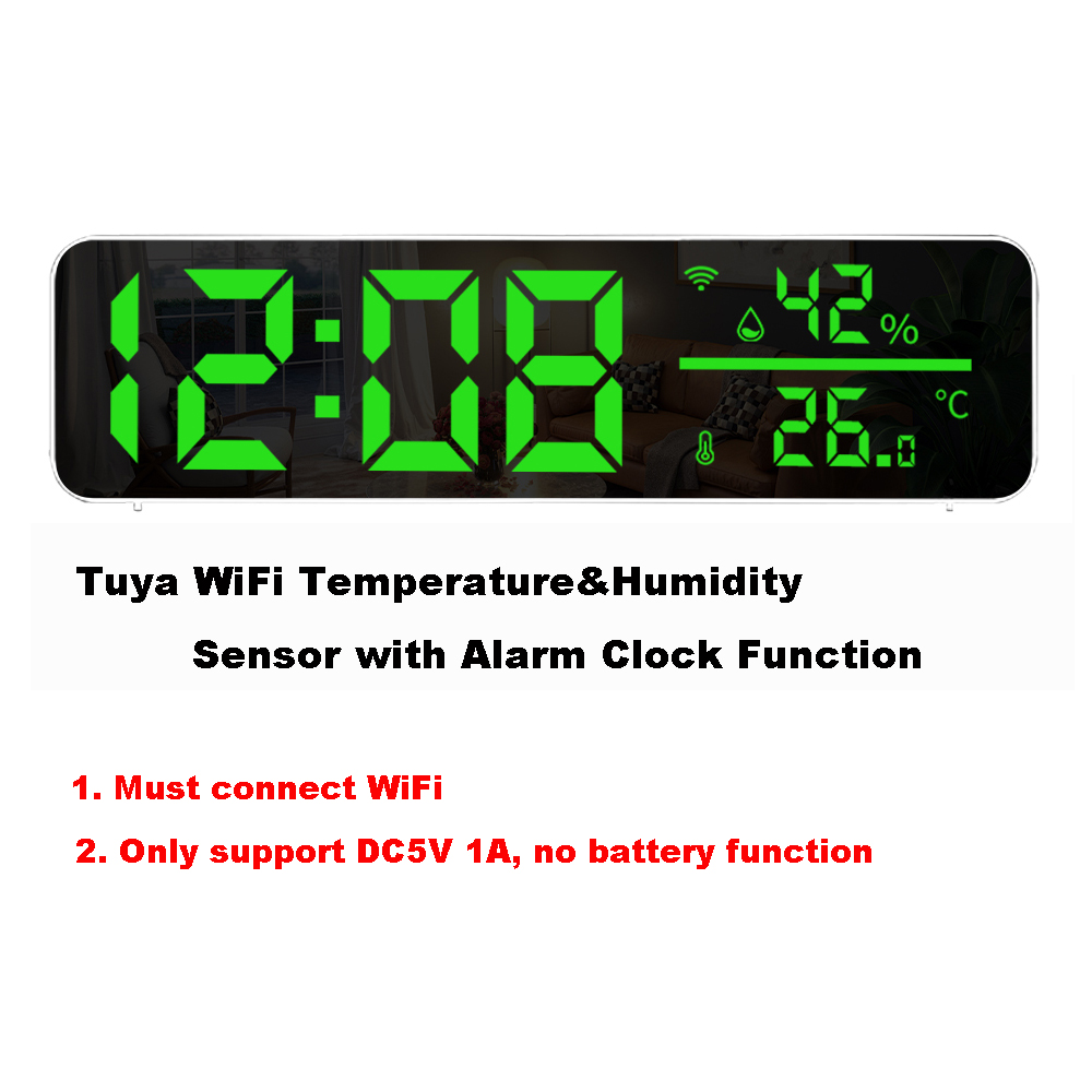 Tuya WiFi/ZigBee Temperatur und Luftfeuchtigkeit Smart Home Thermometer Hygrometer APP Fernalarm Funktioniert mit Alexa Google Home: MULTI