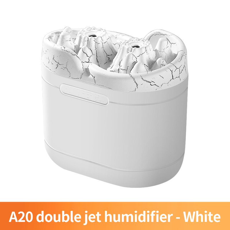 1200ml luftfugtere med stor kapacitet, usb, dobbelt vand, skrivebord, lydløs, dobbelt spray, husholdningsrum, kontor, tågeluftfugter: Hvid