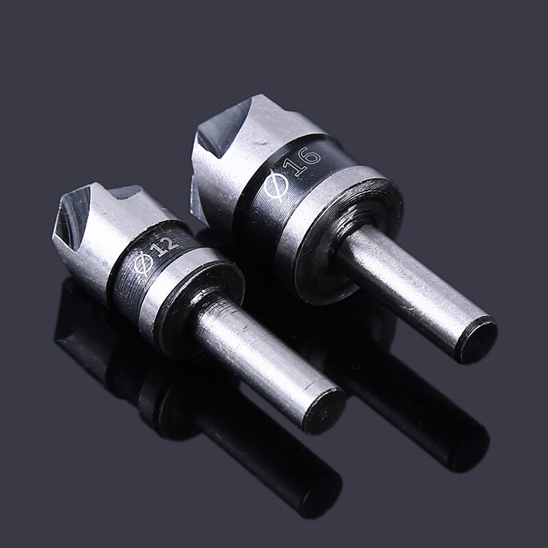 5pcs 5 Flute Industrial Countersink Drill Bit Set 90 Degree Shank Counter Sink Metal Chamfering Cutter For Woodwork Power Tools
