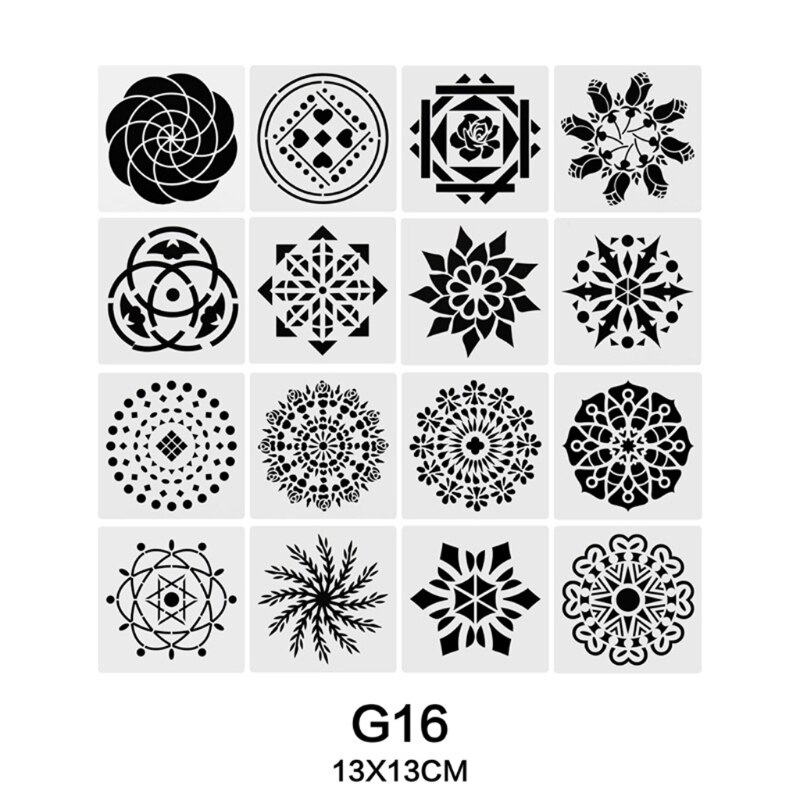 Herramientas de punteado de Mandala con bandeja de pintura de cartón, plantilla para pintura, piedra de roca, suministros de arte, 58 Uds., G88D