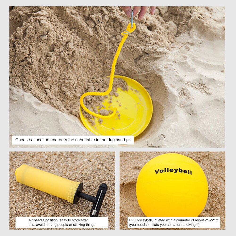 Tennis øvelse volleyball net sæt sommer strand badminton bærbar quickstart justerbar højde foldbar udendørs sports mesh