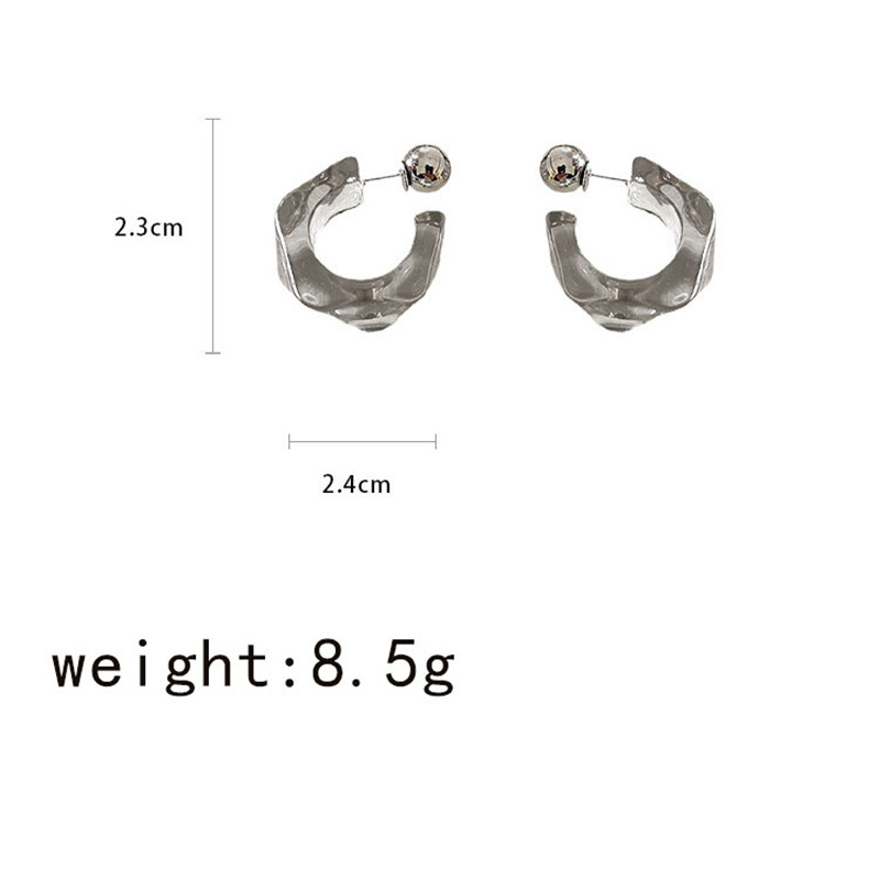 Pendientes de aro geométricos de acrílico transparente para mujer y niña, aretes colgantes en forma de C, de joyería de viaje para , tendencia coreana,