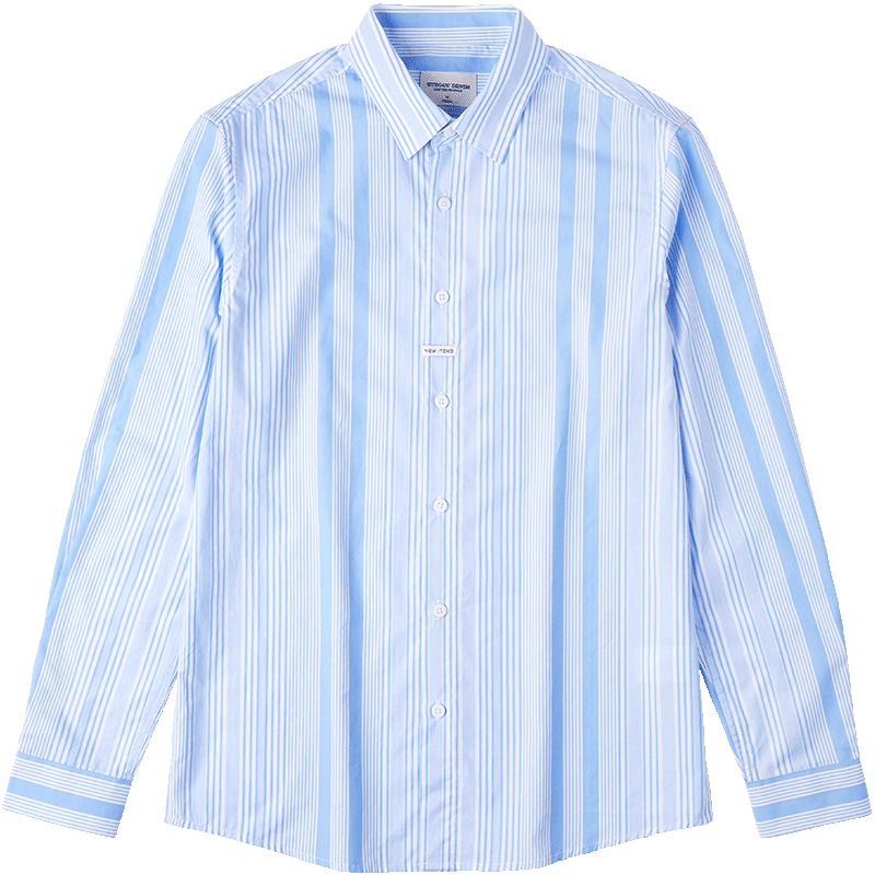 KUEGOU-camisas de algodón 100% para hombre, ropa a rayas de , Top de manga larga de , talla grande, BC-20514