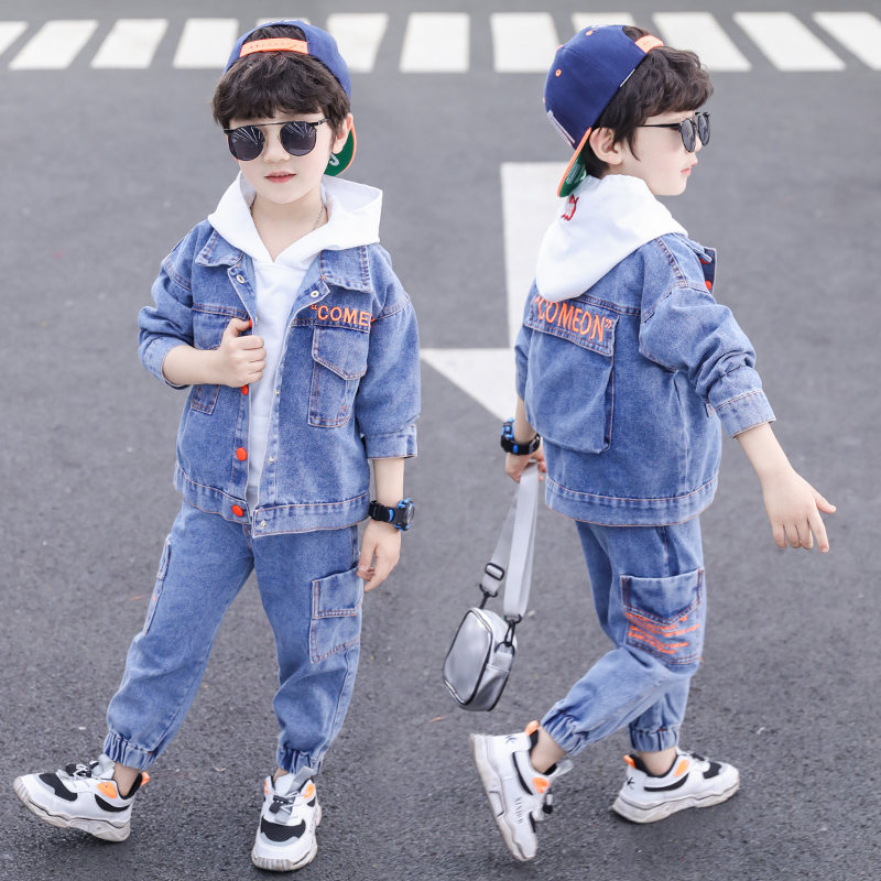 Conjunto de ropa de para niños, chaqueta vaquera + pantalones vaqueros, 2 piezas, 4, 5, 7, 9, 11 y 13 años, primavera