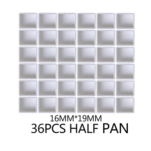 6/12/24/36/48Pcs Empty Half/Full Pan White Half Pans Paint Plastic Watercolor Paint Grid Half Pans Artists Palette Art Supplies: 36Pcs Half
