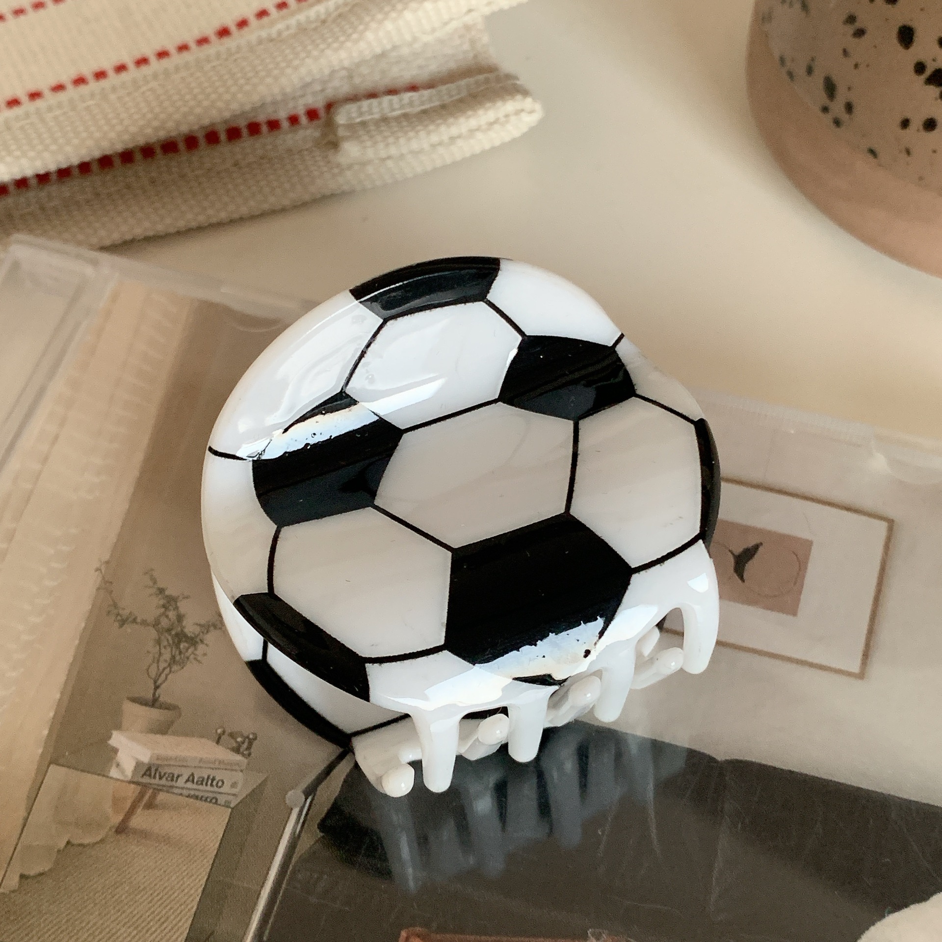 Deportes atléticos fútbol americano baloncesto béisbol pinzas en forma de garra mujeres niñas pelotas de fútbol accesorios para el cabello 2023: Negro