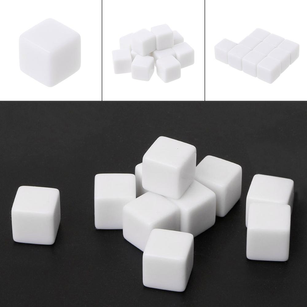 10 Uds D6 dados 12mm dados de Mesa seis lados en blanco para juegos de rol Juguetes