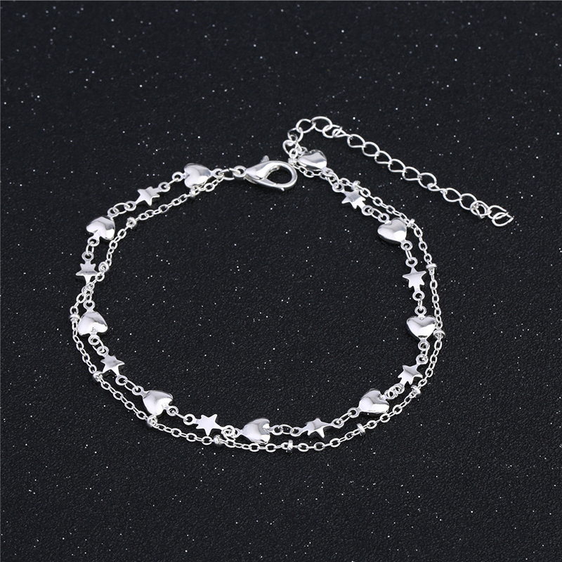 Tobillera de cadena de tejido trenzado para mujer, pulsera de plata 925, joyería para el pie, LB001