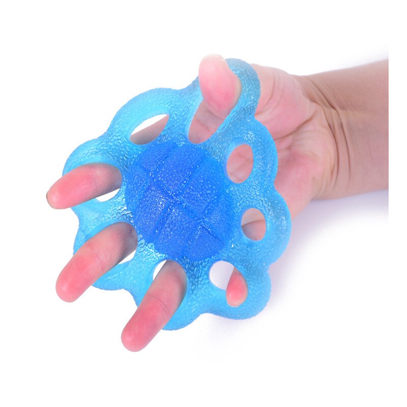 Gym Hand Grip Ball Silicone Finger Rehabilitation Training Arm Strengthener Resistensepow Carpal Expander Trainers Gripping Ring: Blue