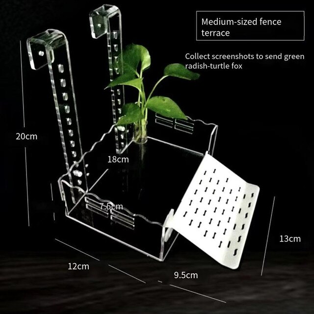 Wall-mounted tortoise terrace climbing frame deep water fish tank floating platform lying platform climbing ladder high water le: M