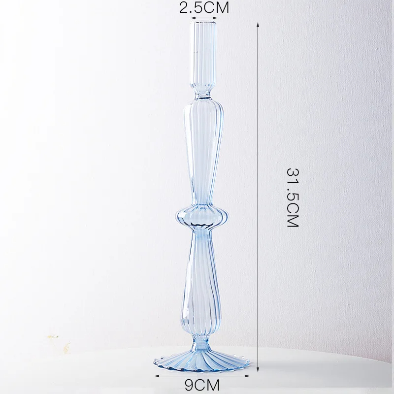 Candelabro de cristal europeo de lujo para decoración del hogar, soporte de palo de vela de boda, centro de mesa, gafas Vintage: Rosa