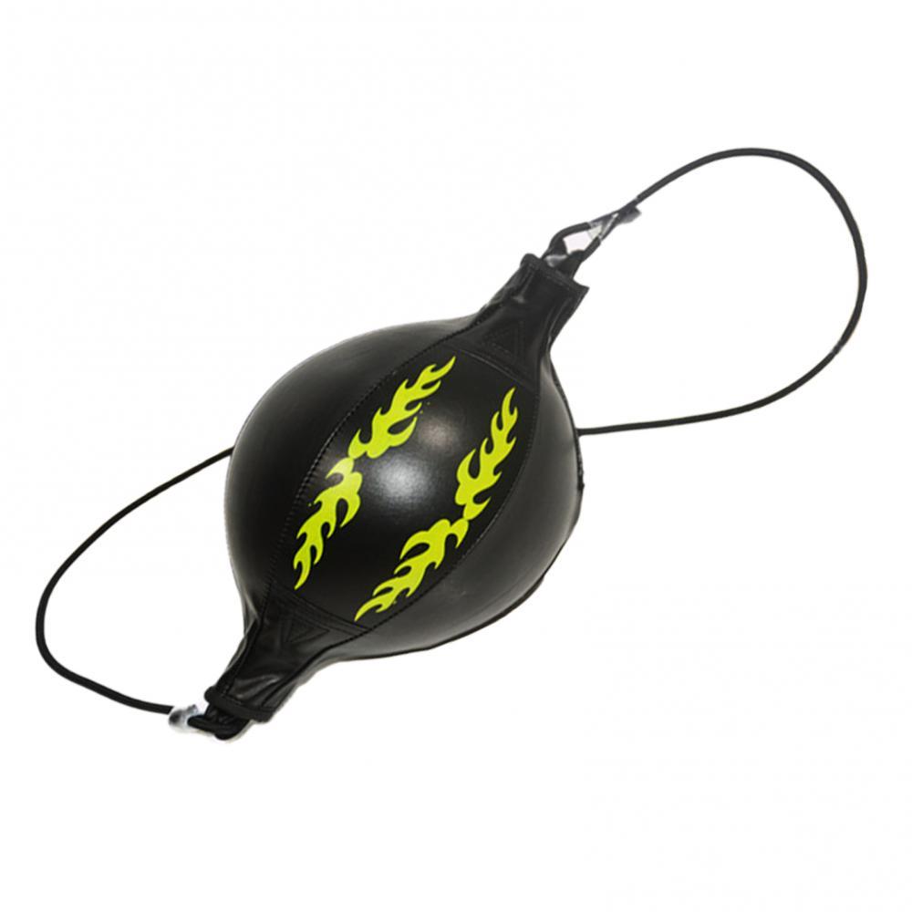 Boxing Fitness Faux Leather Punching Ball Muay Thai Bodybuilding Inflation Speed Punching Ball: Black