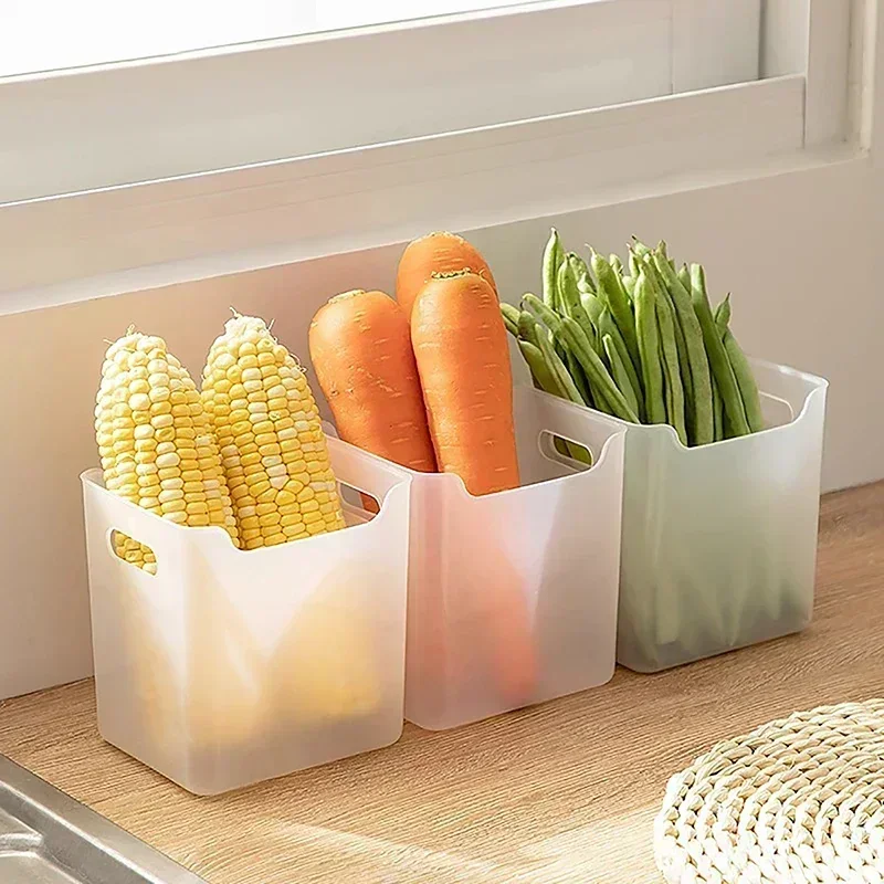 4 stk Kjøleskap Oppbevaringsbokser - matte fersk Organizer - side Dør - Plast