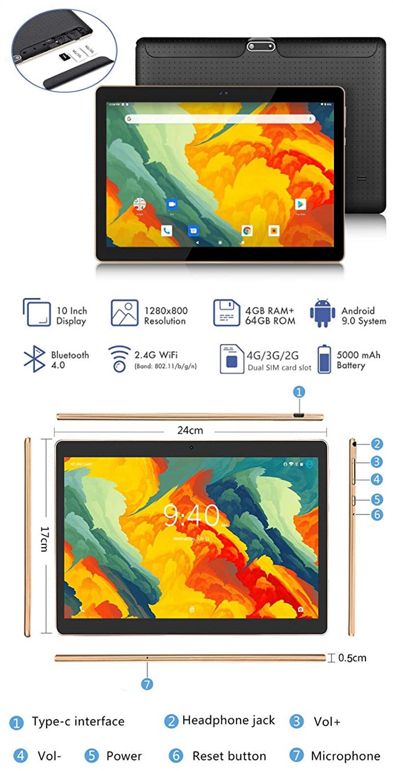 Kickstand Silicon Case For YOTOPT BEISTA Dragon Touch TOSICDO YUNTAB KXD iBowin SANNUO Max10 K10 K107 K17 (10.1&quot;) Android Tablet