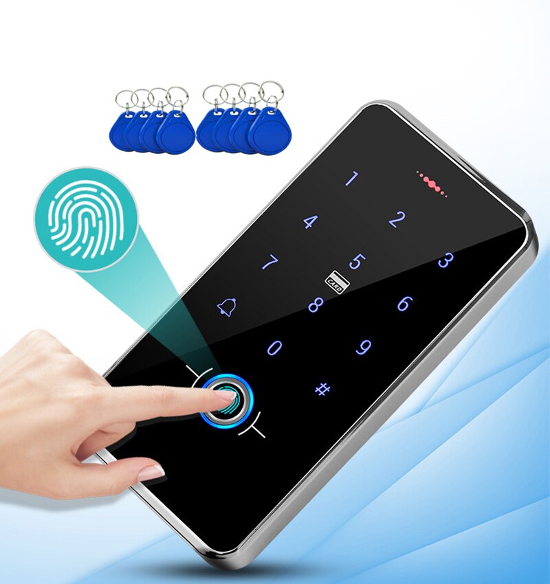 IP68 Waterproof Door Access Control RFID Keypad + Power Supply +Button+ 180KG Electric Magnetic Lock for Home: con 10tags