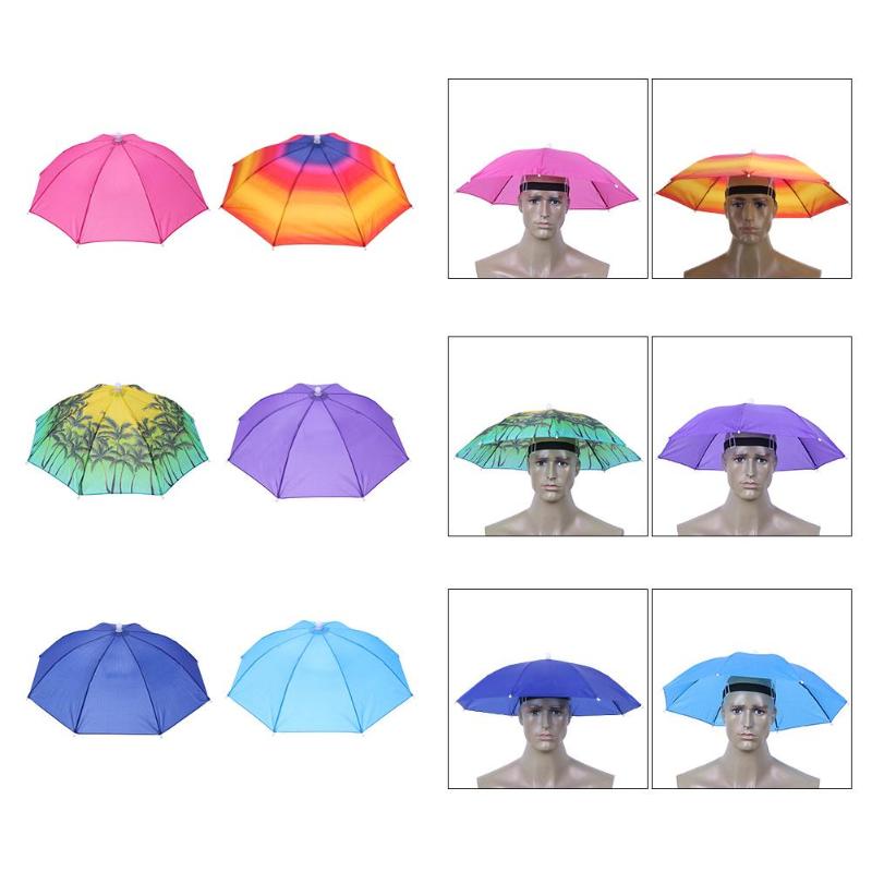 55cm przenośny parasol ogrodowy kapelusz czapka składane kobiety mężczyźni parasol wędkarstwo piesze wycieczki golf plaża nakrycia głowy zestaw głośnomówiący parasol