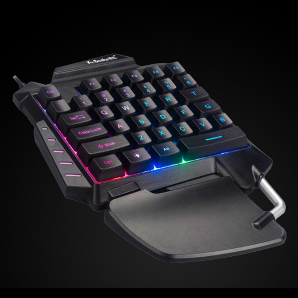 One Hand Mechanical Gaming Keyboard RGB Backlit Portable Mini 35KEY Gaming Keyboard Game Controller For PC For PS4 Xbox Gamer