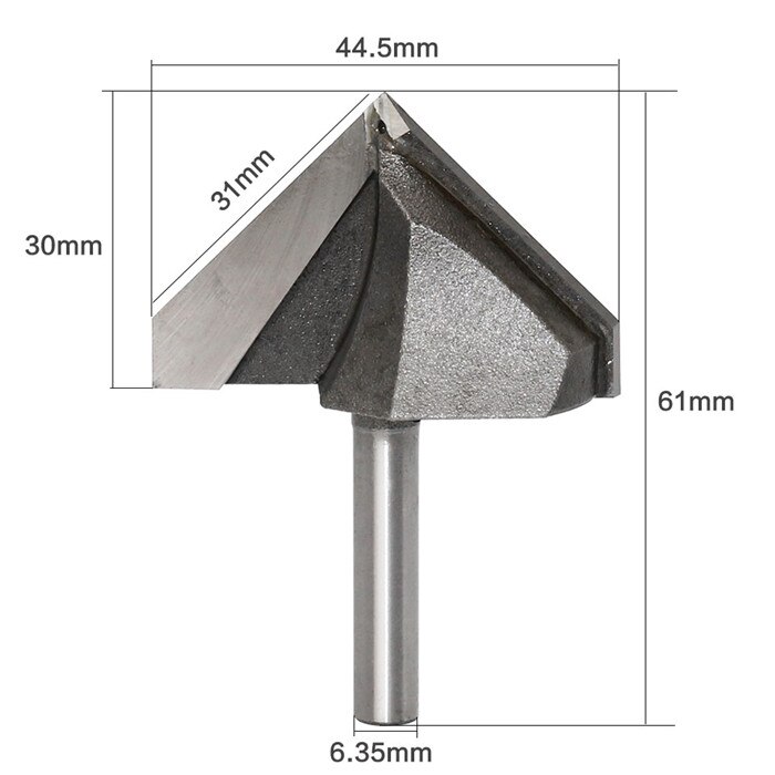 1pc 1/4 Shank 1-3/4"x 30mm V Groove V-Groove Router Bit 90 Degree V Grooving Sign Lettering Chamfer End Mills