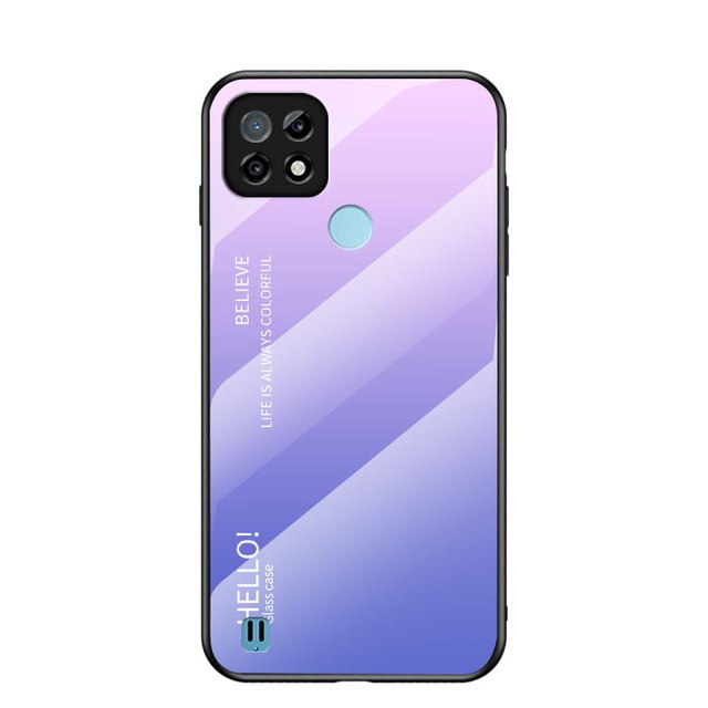 Luxe Gradiënt Gehard Glas Telefoon Case Voor Realme C21 Back Cover Hard Armor Bumper Voor Oppo Realme C21 C 21 6.5 ''RealmeC21: 2