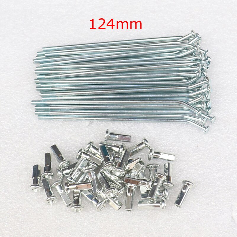8G 36 pcs Hub spokes With nuts for Dirt Bike Front Or Rear Wheel Rims C Style Rim Hub Only: 8G 124mm