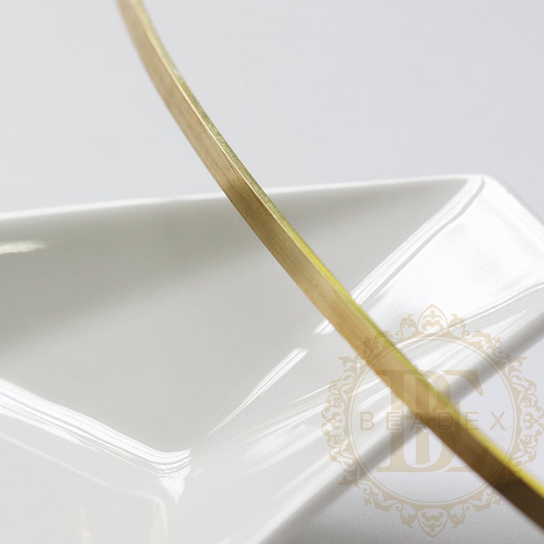 1 Meter Half Hard Solid Raw Brass Wrapping Wire - Flat Wire - 18g: 5mm Width