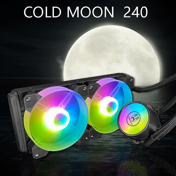 COOLMOON 240mm RGB LED Fan 4 Pin PWM CPU Water Cooling Radiator Suitable for /AMD Multi-Platform CPU Radiator