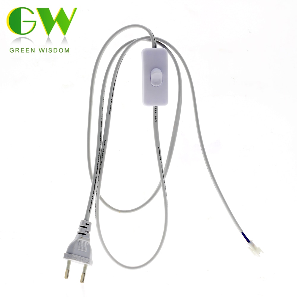 AC220V Eu Plug Power Draad Met Schakelaar Connector Elektrische Snoeren Voor Led Buis 1M Voeding Verlengkabel Voor led Bar Lichten