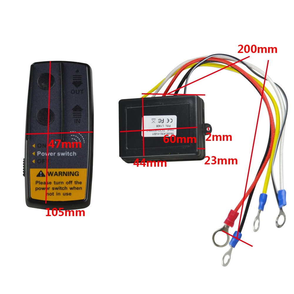 23A 12V 65FT Remote Control Kit Wireless Winch Remote Control Switch For Truck Jeep ATV SUV Winch Universal Switch(No Battery)