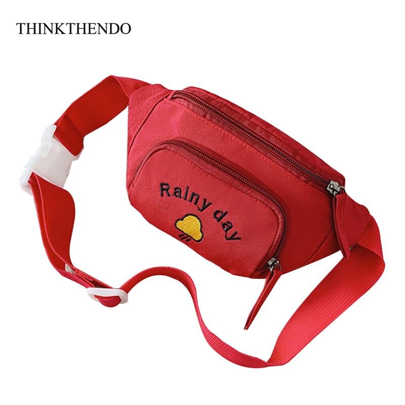 Saco de cintura portátil fanny pacote bolsa esporte cinto quadril peito crossbody bolsa ombro para crianças: Vermelho