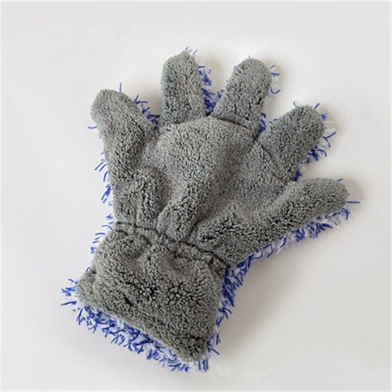 1 Pcs Coral Fleece Car Washing Gloves Multi-Used Soft Automobiles Cleaning Gloves Auto Detailing Cleaning Tools Supplies: Default Title