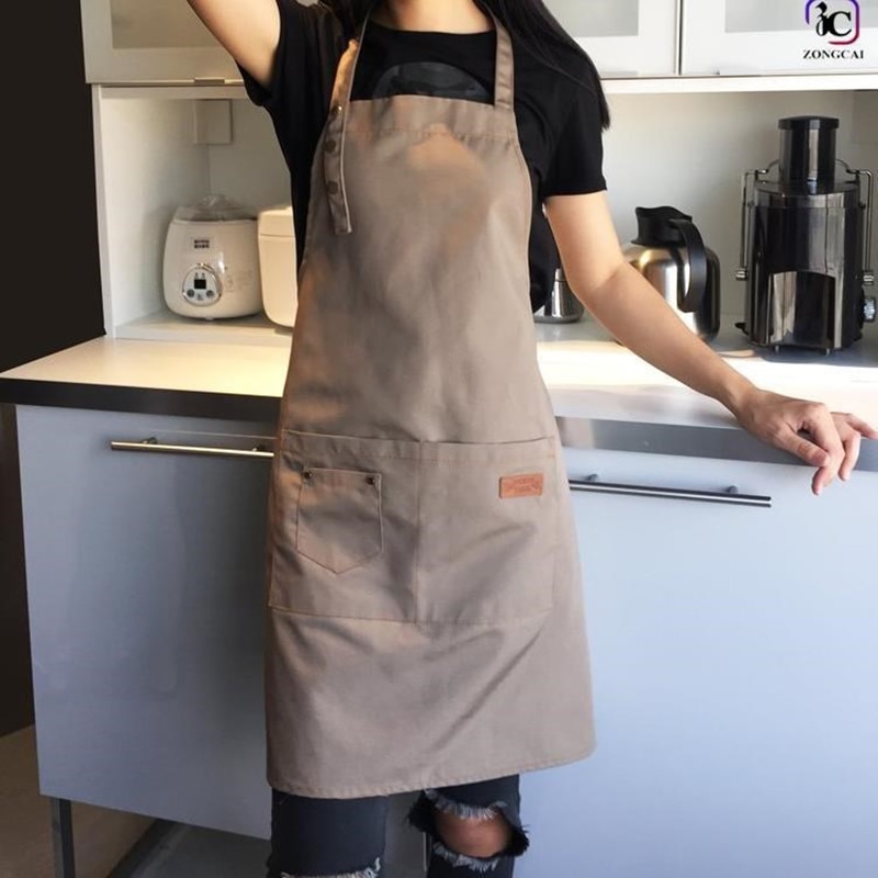 Delantal impermeable para hombre y mujer, babero de color sólido para cocina, chef, camarero, cafetería, tienda, barbacoa, Barbero, accesorios de cocina, 1 ud.