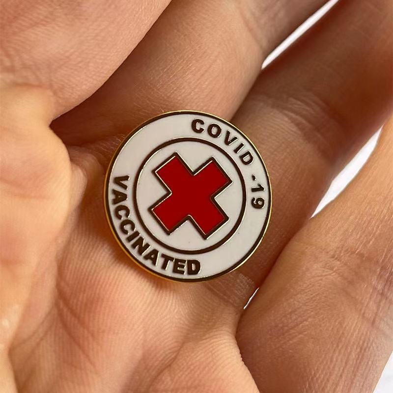 -epidemia símbolo goteo de aleación de la Cruz Roja de cuello Simple Pin b0502
