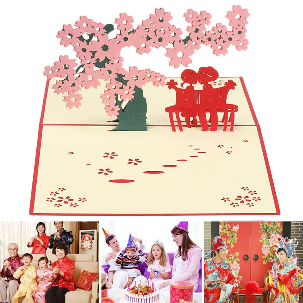 3D Pop-Up Cards Birthday Card for Girl Kids Wife Husband Birthday Cake Greeting Card Postcards Card with Envelope Stickers