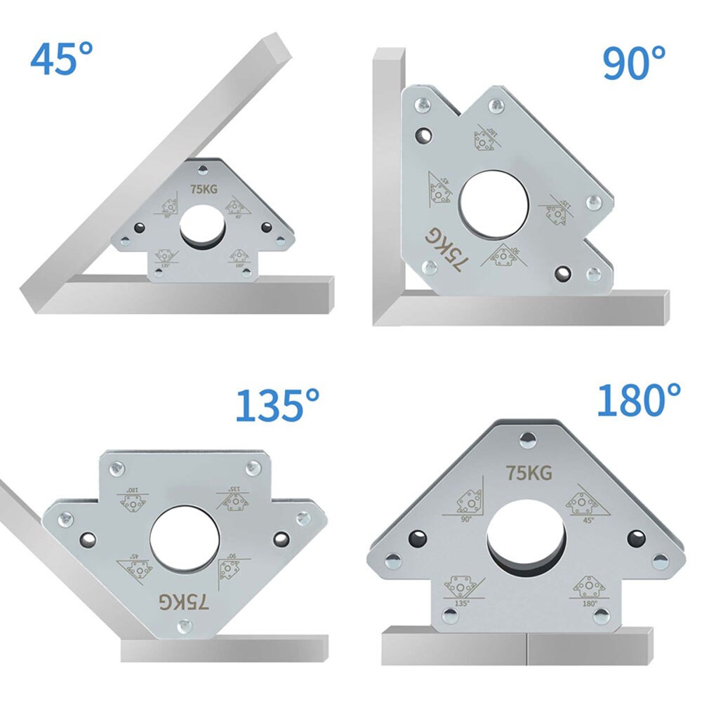75kg Electric Welding Auxiliary Tools Magnetics Welding Positioning Tool Welding Holder Right Oblique Angle Multi-angle Fixer