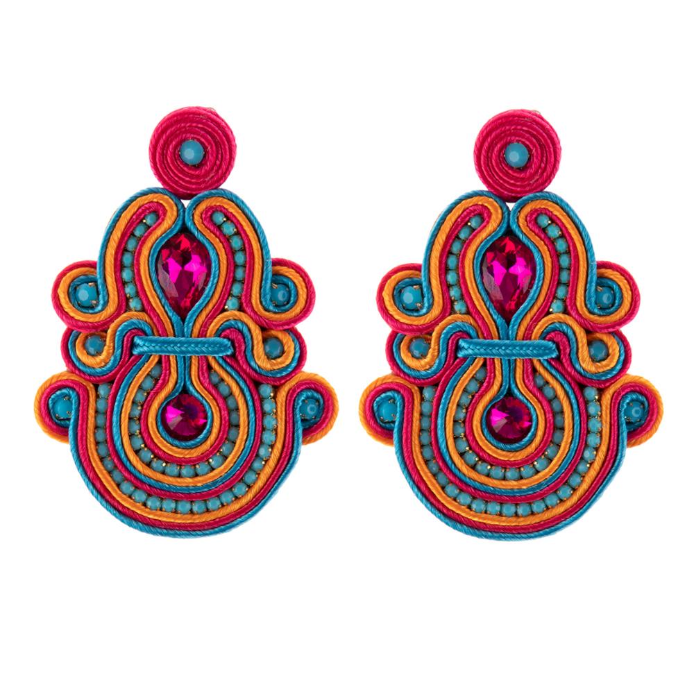 KpacoTa – longues boucles d&#39;oreilles ethniques boho, bijoux colorés à la , pendentif fait à la main, pour femmes: multicolour 1