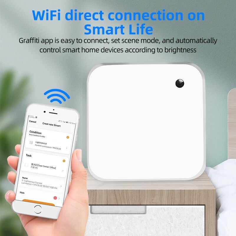 Tuya Wifi Slimme Lichtsensor Batterij Aangedreven Smart Home Licht/Gordijn Automatisering Outdoor Waterdichte Smartlife App