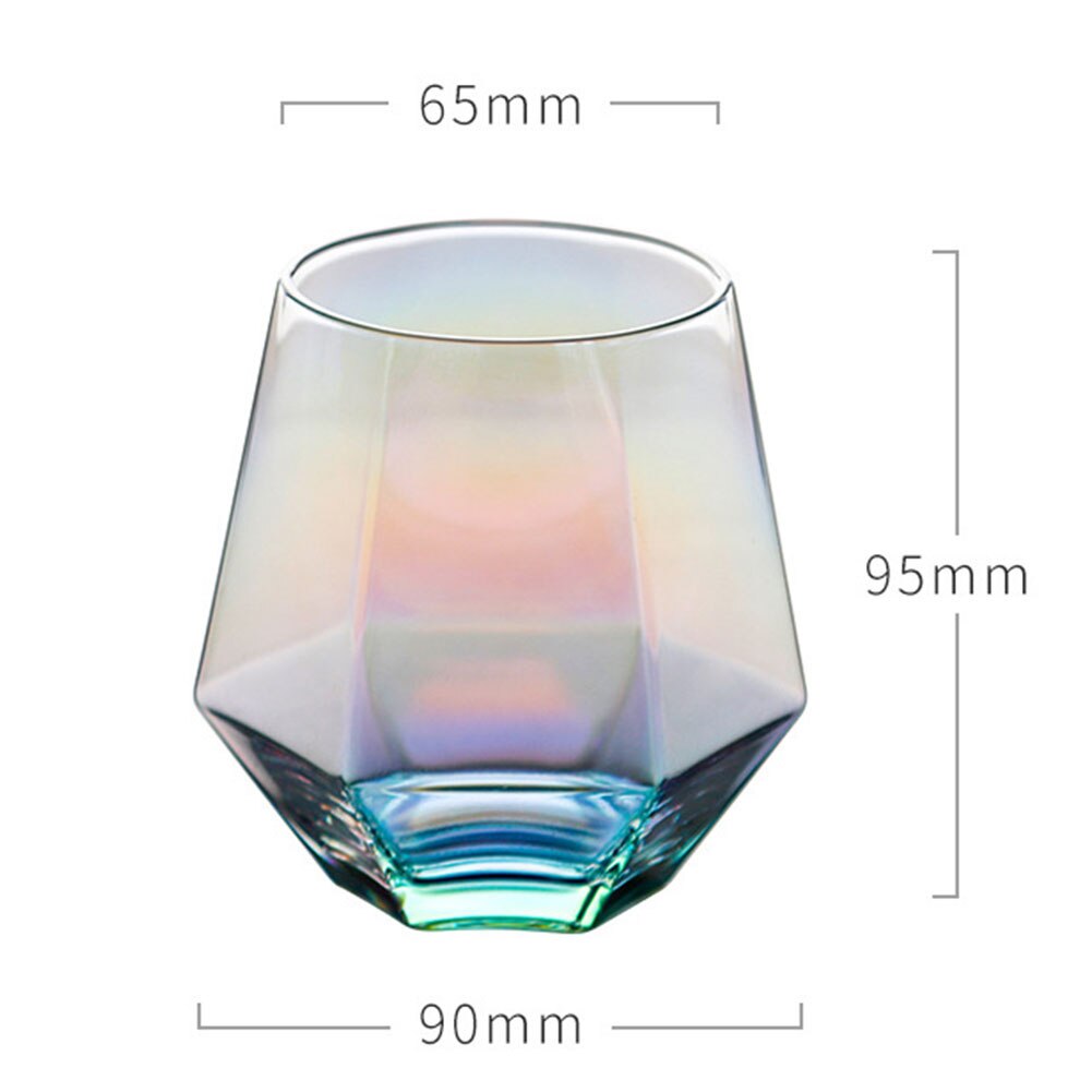 300ml Diamond Shape Glass Cup Bar Restaurant Water Whisky Cocktail Coffee Mug Diamond Shape Glass Mug Drinkware Glass Cup