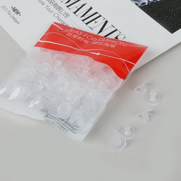 Oorbellen sieraden accessoires rubberen achterkant siliconen ronde oordopjes geblokkeerde plastic oorbelstoppers voor doe-het-zelf: 6 x 11mm ca. 100 stuks