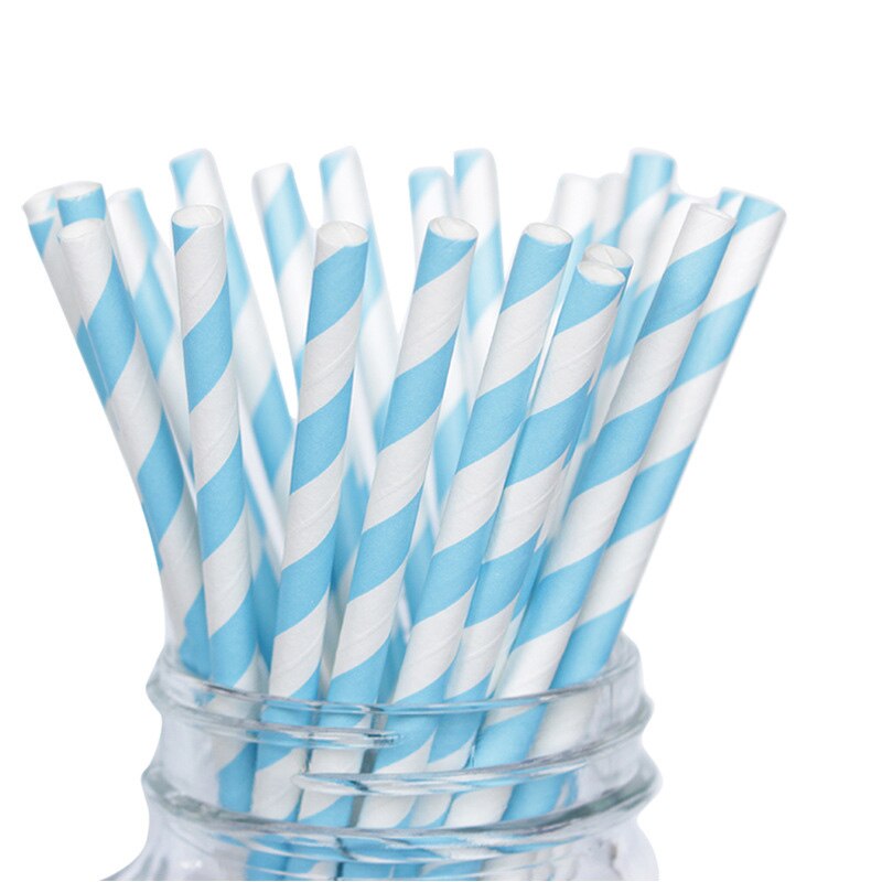 Turdos biologiskt nedbrytbara papperssugrör bulk guldfärgade , 25-- pack engångssugrör för födelsedag bröllop baby shower festtillbehör: Blå